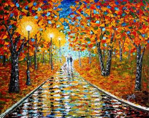 Autumn beauty original palette knife de georgeta blanaru